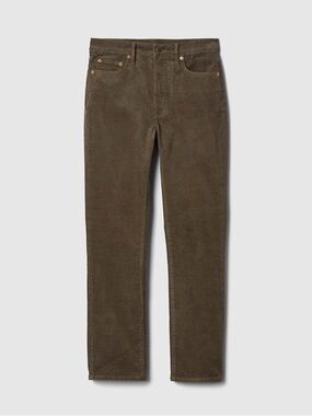 GAP Men's Olive Corduroy Pants - Classic Slim Straight Fit size 34x30